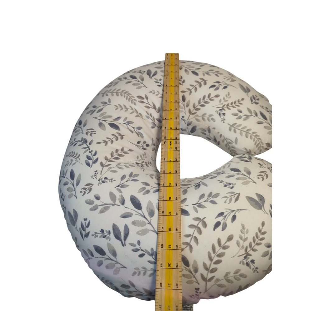 Boppy Original Nursing Pillow and Positioner Grey Botanical Leaf Slipcover - Picture 7 of 7